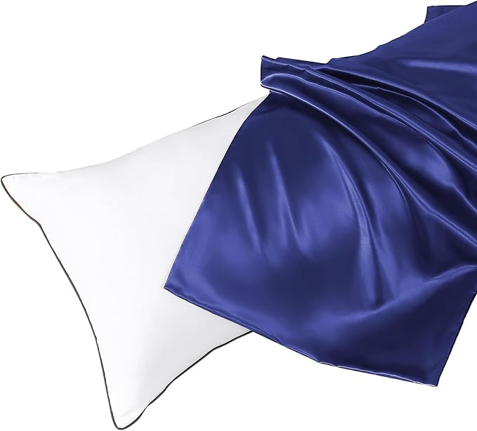 Body Pillow with Satin Pillowcase, Body Pillow for Adults, Navy Blue