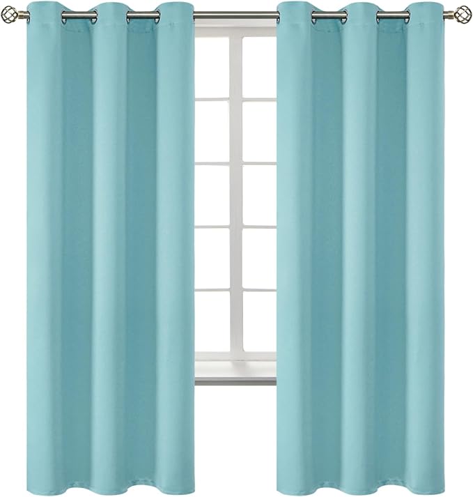 BGment Baby Blue Blackout Curtains for Bedroom 72 Inch Long - 2 Panels | Grommet Top, Black Out, Room Darkening, Sunblock, Thermal Insulated, Window Drapes for Kids Boys Room, 42x72 Inch