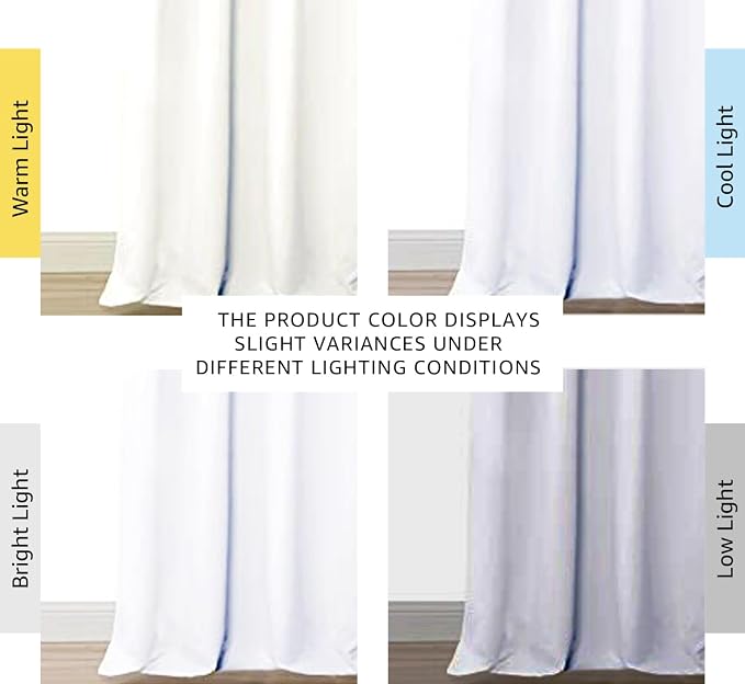NICETOWN White Blackout Curtains for Bedroom 52" Wide x 108" Long 2 Panels | Super Heavy-Duty Black Lined Total Darkness Drapes for Living Room Kitchen Patio, Privacy Assured Window Treatment Home Decor