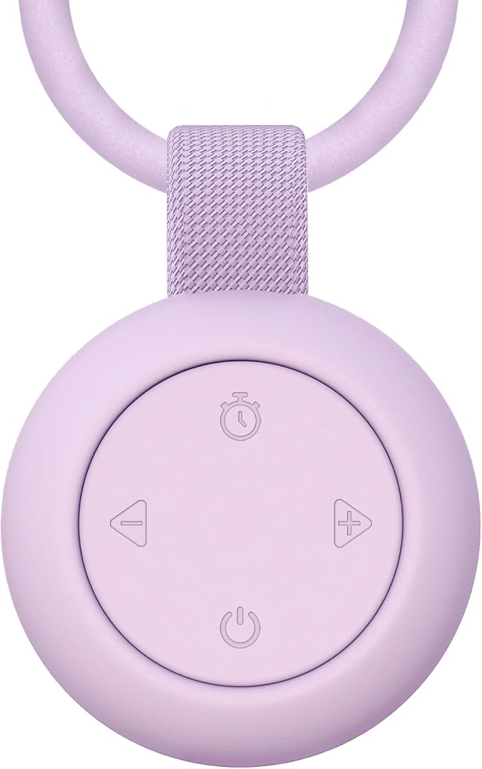 Portable Baby Sound Machine & Essentials for Babies & Kids-Purple | White Noise Machine[Timer Function][20 Soothing Sounds][15 Hours Battery Life]Travel,Registry,Gifts,Clips on Baby Stroller