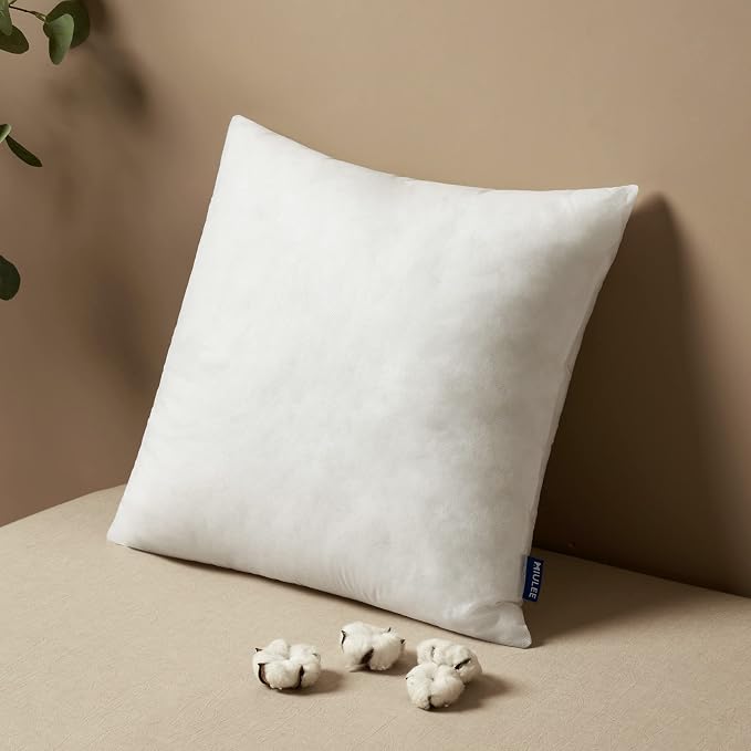 MIULEE Pillow Insert 18x18 Inch Decorative Square Throw Pillow Inserts | Premium Fluffy Pillow Forms Sham Stuffer for Sofa Couch Living Room