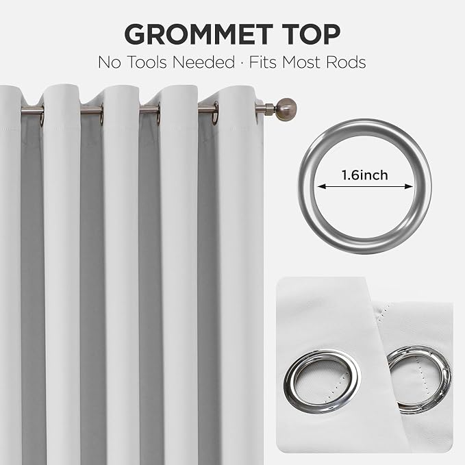 Joydeco Door Curtain Blackout Curtains for Doorway Privacy Closet Drapes | Room Divider Curtains for Bedroom Living Room, Sliding Door Curtains for Open Closet (Greyish White, 40Wx78L, 1 Panel)