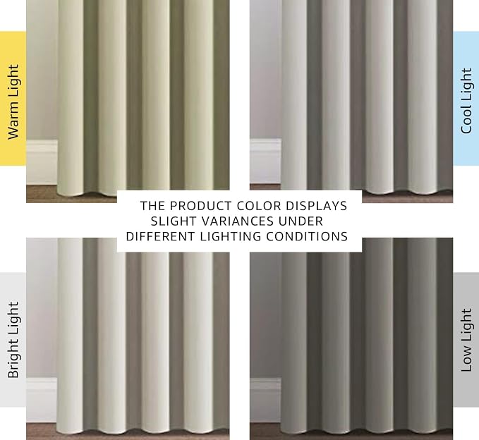 H.VERSAILTEX Blackout Curtains for Sliding Glass Door Room Divider Curtains Noise Reduce Curtain Panel Portable Window Screen Sliding Partition, W120 x L96 inches/8' Tall by 10' Wide, Ivory/Cream