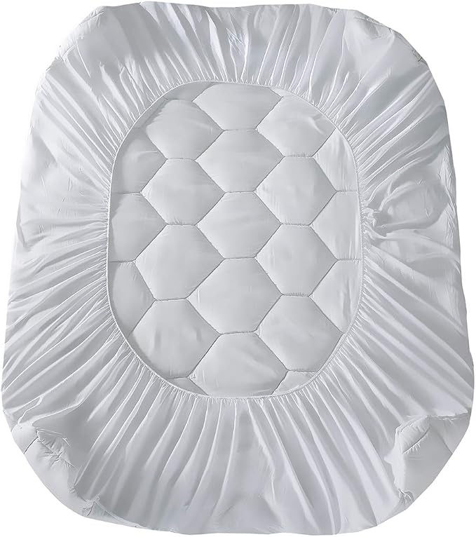 Favorland Twin XL Mattress Pad, 8-21" Deep Pocket Protector Ultra Soft Quilted Fitted Topper Cover Fit for Dorm Home Hotel -White