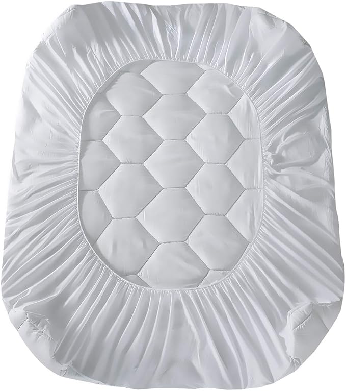 Full Mattress Pad, 8-21" Deep Pocket Protector Ultra Soft Quilted Fitted Topper Cover Fit for Dorm Home Hotel -White