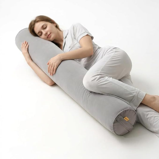 Body Pillow for Adults,Long Round Pillow,Big Cylindrical Pillow,Large Full Bolster Pillows for Side Sleepers (Zinc Gray, 39.37"*7.87")