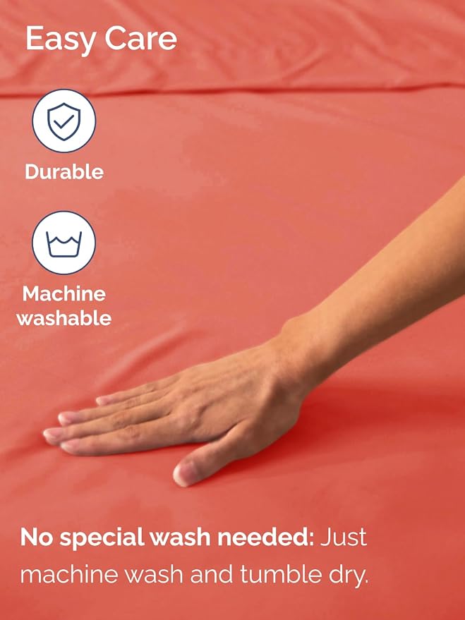 Extra Deep King Fitted Sheet - Single Fitted Sheet Only - Coral | Easily Fits 18 inch to 24 inch Mattress, Soft, Wrinkle Free, Breathable & Comfy, Extra Deep Pockets Hotel Luxury Fitted Sheet