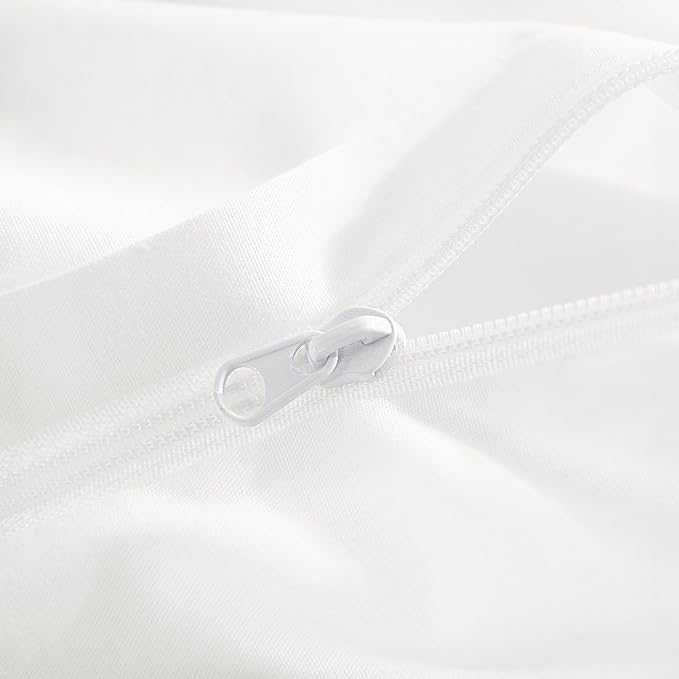 NEXHOME PRO Duvet Cover Set 100% Washed Cotton Full Size Linen Feel Textured Organic Natural 3 Pieces Bedding Set with Zipper Closure and Corner Ties, Breathable and Soft (White, No Comforter)