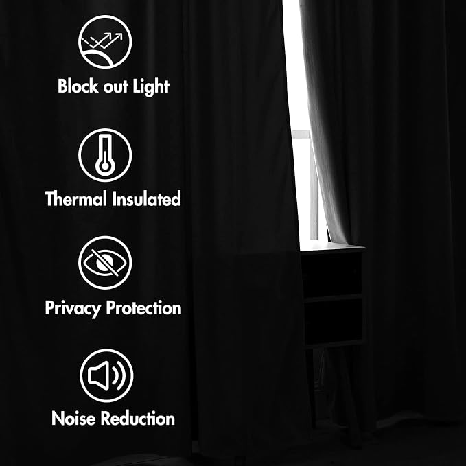 MIULEE Greyish White Velvet Blackout Curtains 52x108 inches 2 Panels | Luxury, Thermal Insulated, Super Soft Window Drapes for Bedroom Living Room, Rod Pocket & Back Tab