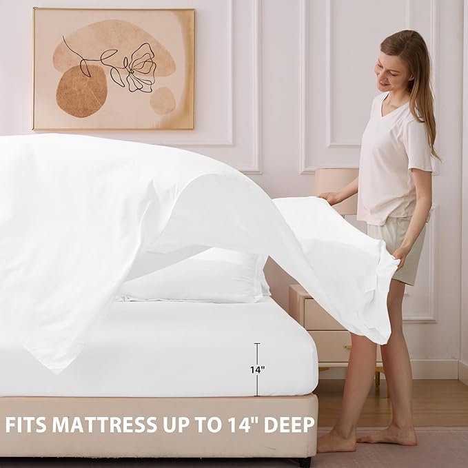 Twin Comforter Set White - Bed in a Bag Twin Size 5 Pieces, Soft Bedding Set for All Seasons, Premium College Dorm Comforter Set with Comforter, 1 Sheet, 1 Pillowcase & 1 Sham