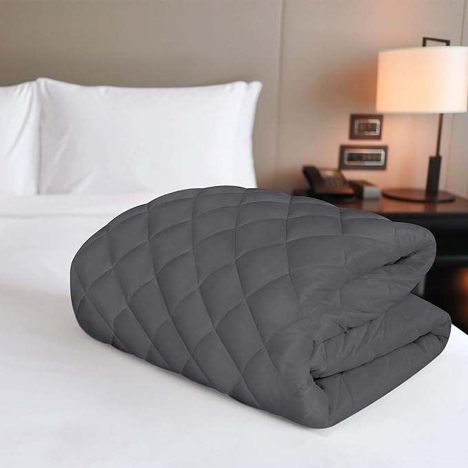 Quilted Fitted Mattress Pad, Queen Mattress Protector Topper with Deep Pocket Stretches up to 16 Inches, Machine Washable Mattress Cover by Utopia Bedding (Grey) | Soft Breathable Fitted Mattress Cover, Noiseless, Deep Pockets & Machine Washable for Ho...