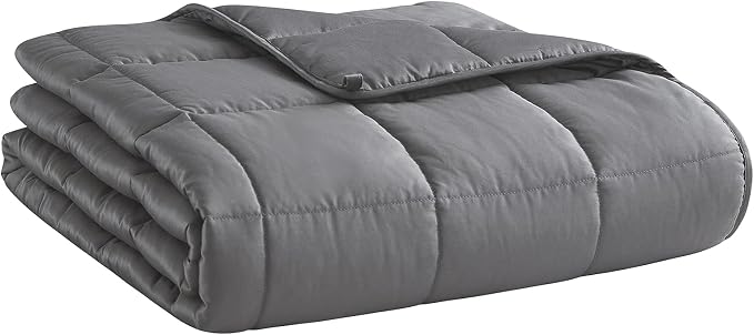 L'AGRATY Weighted Blanket Queen Size（22lbs, 60"x80"） Cooling Heavy Blanket Microfiber for Adults Breathable Big Weighted Throw Blanket for Summer Fall Winter, Grey