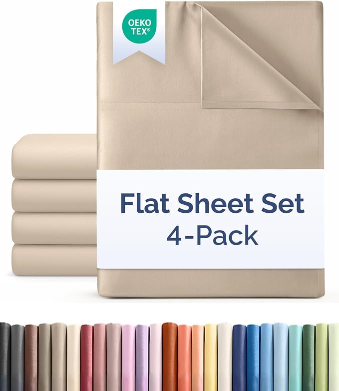 Twin Flat Sheet - Single Top Flat Sheet Only - Breathable & Cooling - Cream | Hotel Luxury Top Flat Sheet Only, Ultra-Soft, Breathable & Cooling, Fade & Wrinkle Free, Easy-Care, Stain & Shrink Resistant