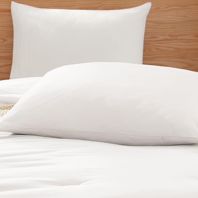 Twin XL Comforter Set- 5 Pieces Prewashed Bed in a Bag Twin Bedding Sets | Soft All Season Comforter with Sheets, Pillow Sham & Pillowcase, White