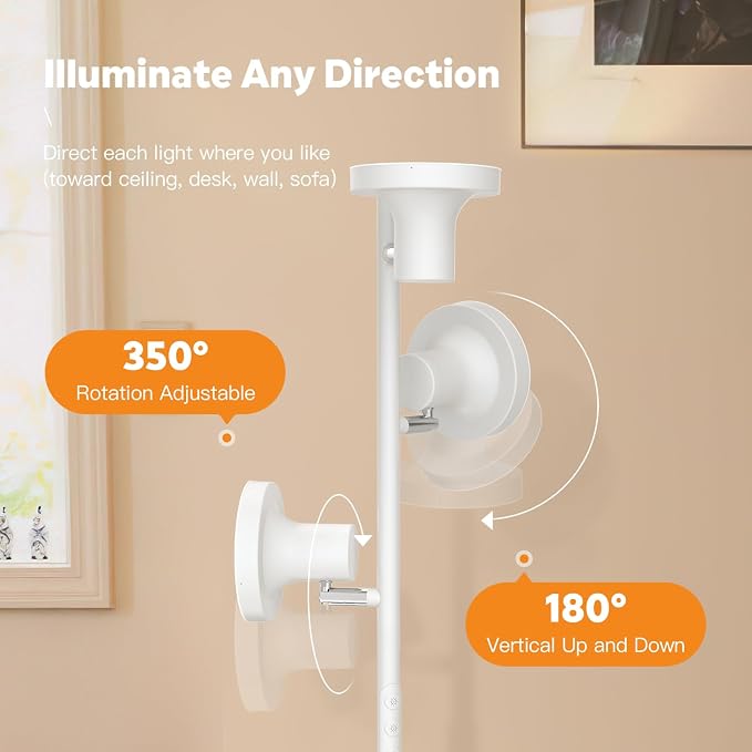SIBRILLE 36W LED Tree Floor Lamp, Modern Dimmable Standing Lamp with Remote & Touch Control, 4 Color Temperatures, 3 Rotatable LED Light Floor Lamps for Living Room, Bedroom, Office