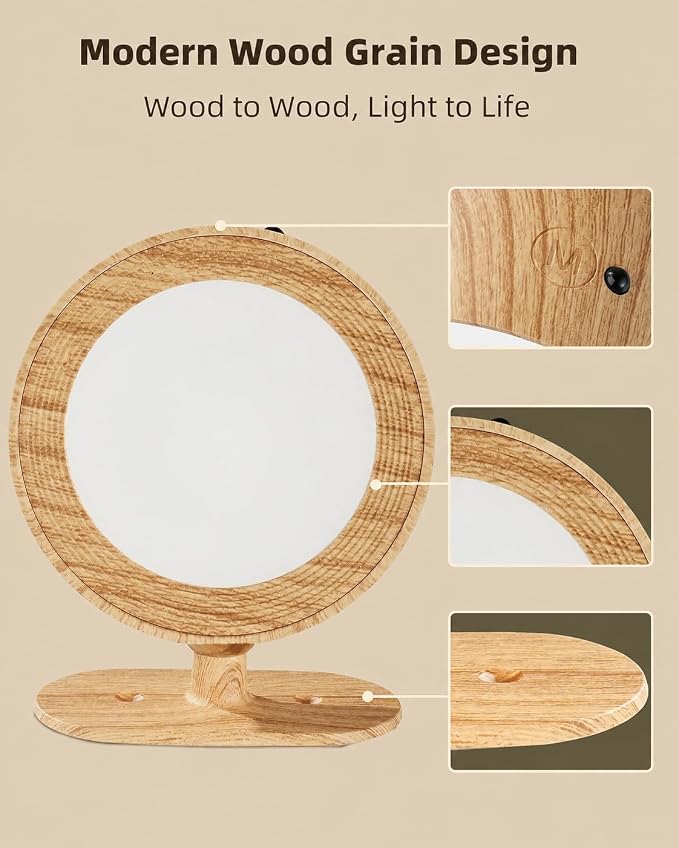 Rechargeable Wall Sconces with Remote, Magnetic Wall Lights, Wood 2 Pack | 3 Color Temperatures, Remote and Touch Control, 360° Rotating and Dimmable for Living Room & Bedroom
