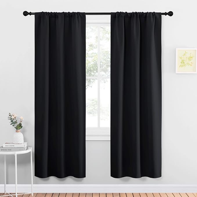 NICETOWN Halloween Black Out Curtain Panels for Kitchen - Energy Smart Decoration Thermal Insulating Blackout Drapes/Draperies for Small Window (2 Panels, 34 inches Wide by 72 inches Long) | Halloween Energy Smart Decoration Thermal Insulating Drapes D...