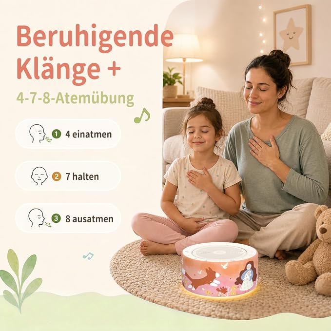 Kipcush White Noise Machine for Baby & Adults, Sleep Sound Machine with 30 Soothing Sounds, 8-Color Night Light, Memory Function, White Noise for Sleeping, Nursery, Office, Travel, Relaxation