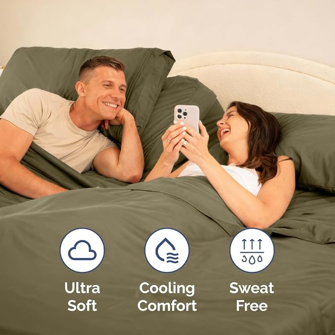 Flex Top Split Head King 4 Piece Sheet Set - Ultra-Soft, Breathable - Khaki | Cooling Bed Sheets Set, Hotel Luxury Bedding for Women & Men with Deep Pockets, Wrinkle Free & Fade Resistant, Oeko-Tex