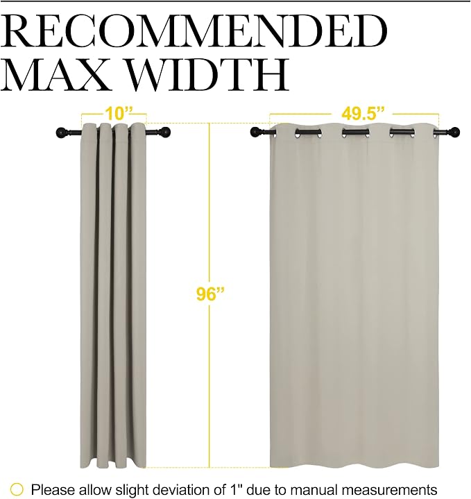 NICETOWN Natural Room Darkening Curtains 96" Long for Boho Farmhouse Home Decoration, Window Treatment Total Privacy Drape Panels for Bedroom Living Room Guest Room (55" Wide, Set of 2) | Boho Farmhouse Home Decoration Window Treatment Total Privacy Dr...