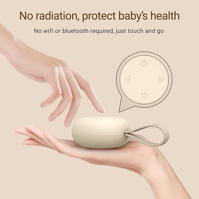 Portable Baby Sound Machine & Essentials for Babies & Kids-Putty | White Noise Machine[Timer Function][20 Soothing Sounds][15 Hours Battery Life]Travel,Registry,Gifts,Clips on Baby Stroller