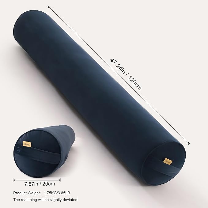 Body Pillow for Adults,Long Round Pillow,Big Cylindrical Pillow,Large Full Bolster Pillows for Side Sleepers (Teal Blue, 47.24"*7.87")