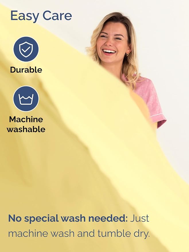 Extra Deep Split King Sheet Set - 5 Piece Soft & Cooling Sheets - Yellow | Easily Fits 18 to 24 inch Mattress - Ultra Soft, Wrinkle & Fade Free with Extra Deep Pockets - Comfy Hotel Luxury Bedding