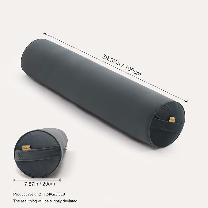 Body Pillow for Adults,Long Round Pillow,Big Cylindrical Pillow,Large Full Bolster Pillows for Side Sleepers (Charcoal Gray, 39.37"*7.87")