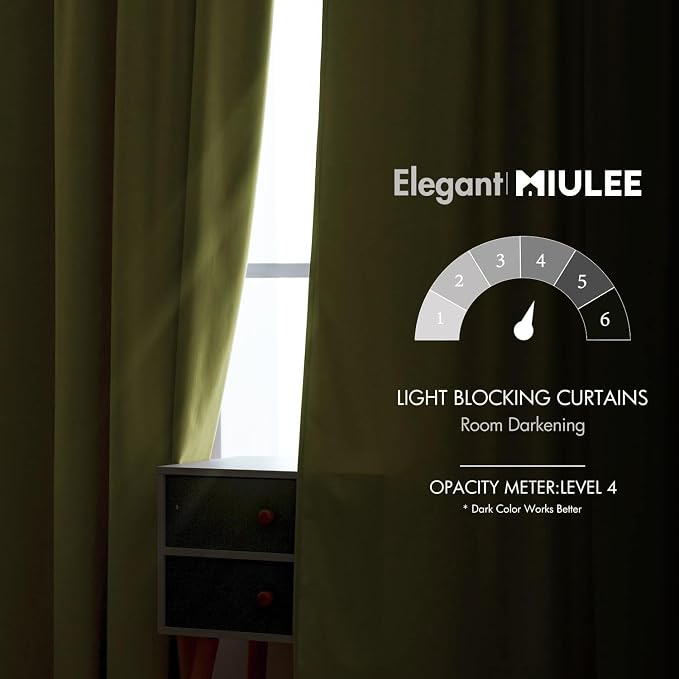MIULEE Velvet Curtains 52x84 inches 2 Panels Moss Green Blackout Curtains | Luxury, Bedroom Living Room, Thermal Insulated, Super Soft Window Drapes, Rod Pocket & Back Tab