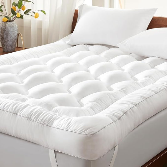 4 Inch Memory Foam Mattress Topper Back Pain Relief Queen Size | High-Density Breathable Bed Topper for Pressure Relief,Extra Thick Soft Supportive Mattress Pad 80x60x4 Inch