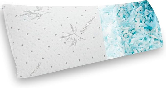 Dreamood Body Pillow Shredded Memory Foam with Pillowcase for Adult | Adjustable Foam Pregnancy Long Full Bed Body Pillows for Adults Side Sleeper - with Washable Comfortable Cooling Side Cover