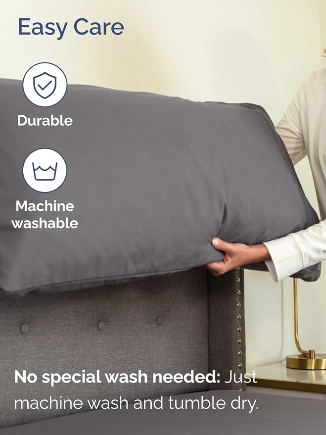 Extra Deep Twin Sheet Set - 4 Piece Breathable and Cooling Sheets - Grey | Hotel Luxury Bed Sheets Set, Easy & Secure Fit, Ultra-Soft, Wrinkle & Fade Free, Comfy Sheets Set with Extra Deep Pockets