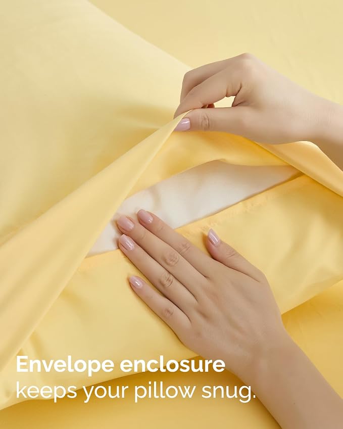 King 6 Piece Bed Sheet Set - Breathable & Cooling Sheets - Butter Yellow | Ultra Soft Hotel Luxury Bedding Set w/ 8-16 Inch Deep Pockets - 1 Flat & 1 Fitted Sheet & 4 Pillowcases - Wrinkle & Fade Free