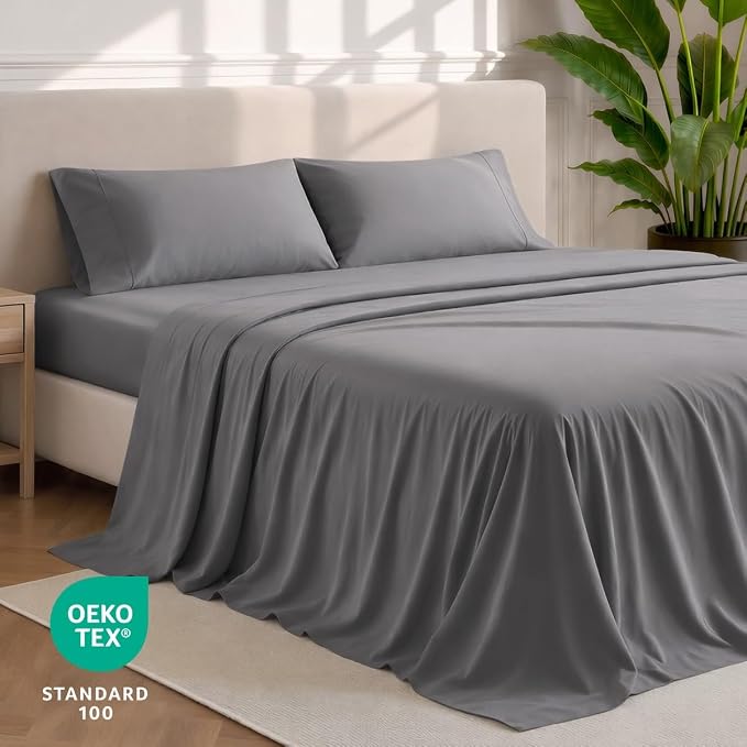 Bare Home RV Bunk Sheet Set - 1800 Ultra-Soft (30x75), Grey | Deep Pockets 6 to 15 Inches, Breathable, Hypoallergenic, Hotel Luxury, Easy Fit, Soft, All-Season