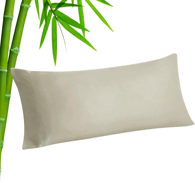 BEDELITE Body Pillow Pillowcase, Rayon from Bamboo, Linen, 20"x54" | Cooling and Breathable Body Pillow Cover for Hot Sleepers & Night Sweats, Silky Soft Full Long Pillow Case, Envelope Closure