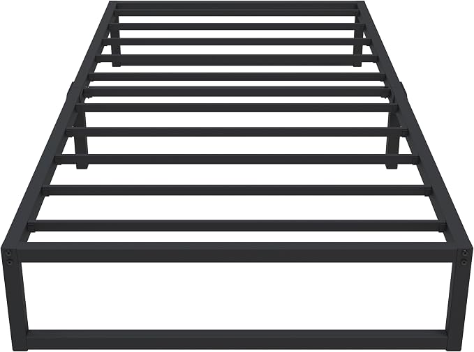 Lutown-Teen 12 Inch Twin Size Bed Frames with Heavy Duty Steel Slat Support | Twin Platform Bed Frame No Box Spring Needed, Noise Free, Easy Assembly, Black