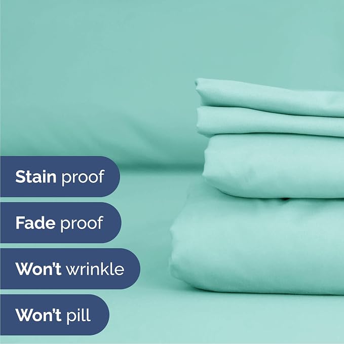 Cal King 6 Piece Bed Sheet Set - Breathable & Cooling Sheets - Spa Blue | Ultra-Soft Hotel Luxury Bedding Set with 8-16 Inch Deep Pockets, 1 Flat & 1 Fitted Sheet & 4 Pillowcases, Wrinkle & Fade Free