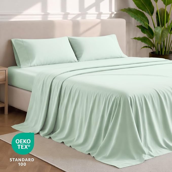 Bare Home King Sheet Set - 1800 Ultra-Soft (King, Spring Mint) | Deep Pockets 6 to 15 Inches, Breathable, Hypoallergenic, Hotel Luxury, Easy Fit, Soft, All-Season