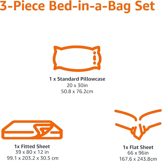 Amazon Basics Lightweight Super Soft Easy Care Wrinkle Free Microfiber 3-Piece Bed Sheet Set with 14-Inch Deep Pockets, Twin, Plum, Solid