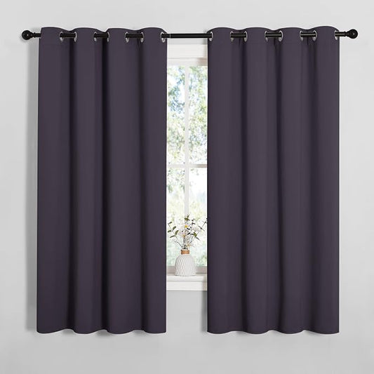 NICETOWN Blackout Curtains Living Room 2 Panels 55" x 68" Greyish Purple | Thermal Insulated Decoration Drapes 68 inches Length for Bedroom Window