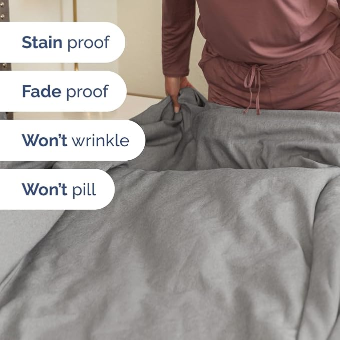 Flex Top Split Head King 4 Piece Sheet Set - Ultra-Soft - Heathered Grey | Cooling Bed Sheets Set, Hotel Luxury Bedding for Women & Men with Deep Pockets, Wrinkle Free & Fade Resistant, Oeko-Tex