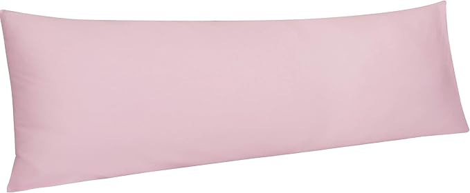 NTBAY Body Egyptian Cotton Sateen Pillowcases, Set of 1, Pink | 500 Thread Count Egyptian Cotton Sateen with Envelope Closure, 1 Pack 20 x 54 Inch Pillowcases, Insert Not Included