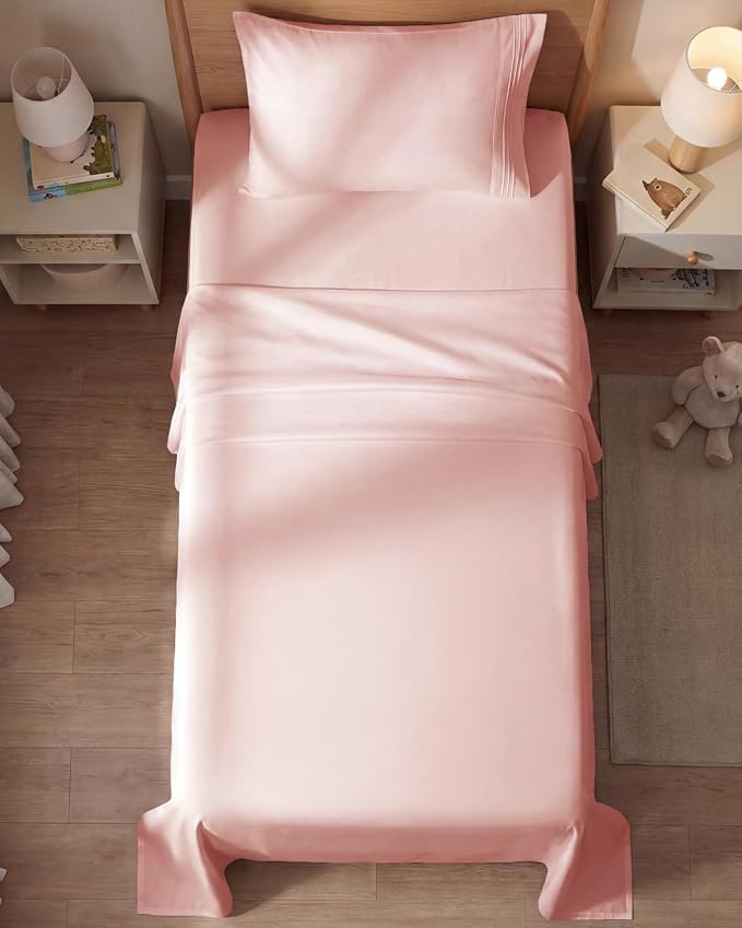 Twin Size 3 Piece Sheet Set - Comfy Breathable & Cooling Sheets - Baby Pink | Hotel Luxury Bed Sheets for Women & Men, Deep Pockets, Easy-Fit, Extra Soft and Wrinkle Free Sheets, Oeko-Tex Bed Sheet Set