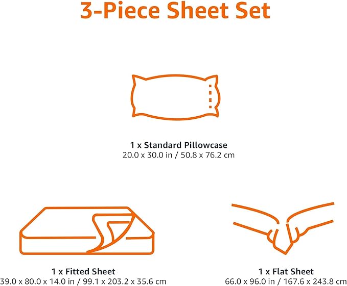 Amazon Basics Lightweight Breathable Brushed Microfiber 3-Piece Bed Sheet Set With 14-Inch Deep Pockets, Wrinkle Resistant, Twin XL, Dark Gray, Solid