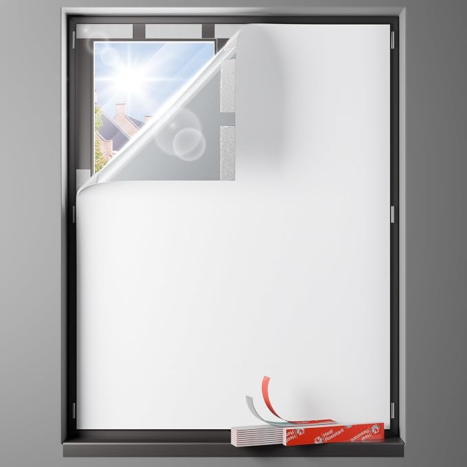 Blackout Curtains Portable 36”x60” No Drill Black Out Window Cover | 100% Blackout Shades with Heat-Resistant Hook&Loop Tapes,Thermal Insulated Window Blinds for Home,Nursery(1 Panel,White)