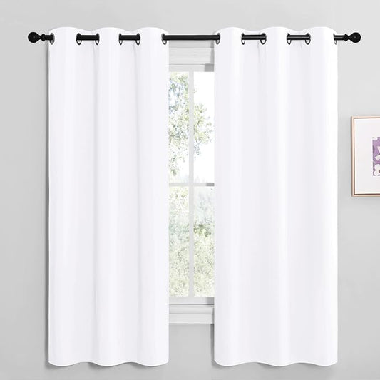NICETOWN White Light Blocking Curtains for Bedroom 42" w x 68" L 2 Panels | 50% Blackout Curtains for Dining Room Kitchen Living Room Window Treatments, Noise Reducing Thermal Insulated Privacy Decor