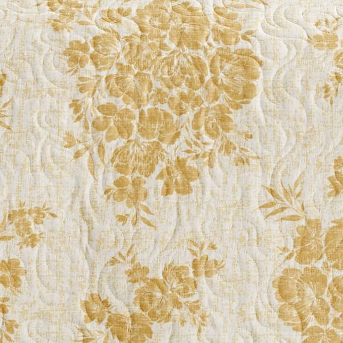 Merit Linens 3 Piece Quilt Set - Super Soft - Lightweight - All Season Quilted Coverlet - Timeless Patterns - Twin/TwinXL Mustard