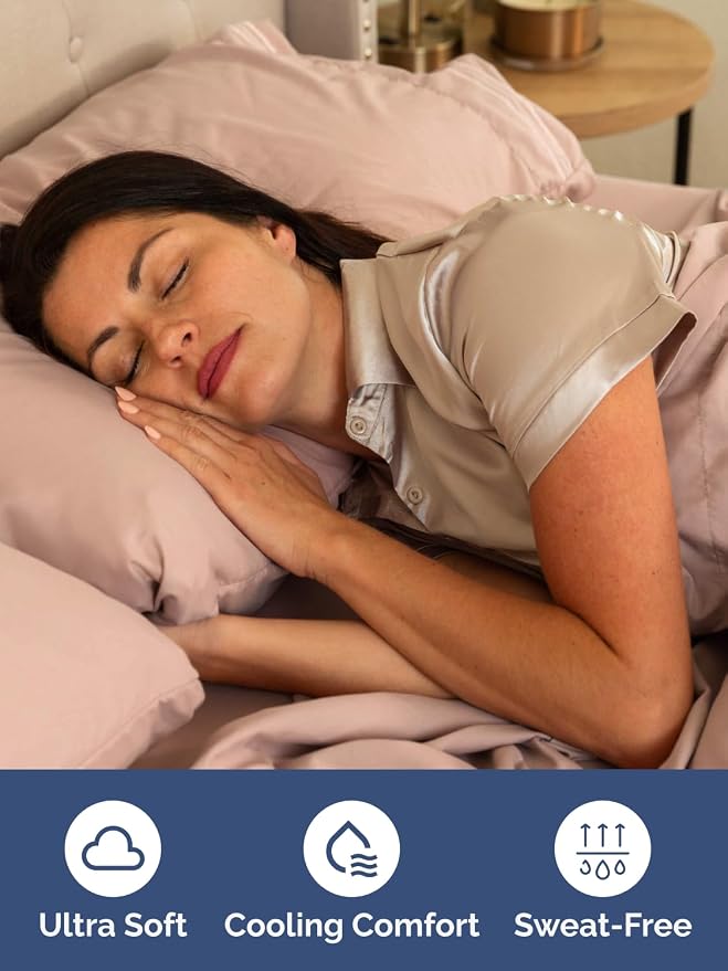 Extra Deep Queen Fitted Sheet - Single Fitted Sheet Only - Mauve | Easily Fits 18 inch to 24 inch Mattress, Soft, Wrinkle Free, Breathable & Comfy, Extra Deep Pockets Hotel Luxury Fitted Sheet