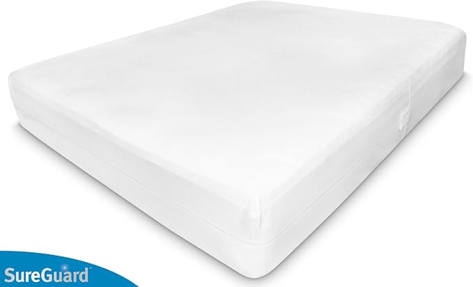 King (17-20 in. Deep) SureGuard Mattress Encasement - 100% Waterproof, Bed Bug Proof, Hypoallergenic - Premium Zippered Six-Sided Cover | Six-Sided Waterproof, Bed Bug Proof, Hypoallergenic Dust Mite Mattress Cover, Soft Noiseless Breathable Cotton Ter...