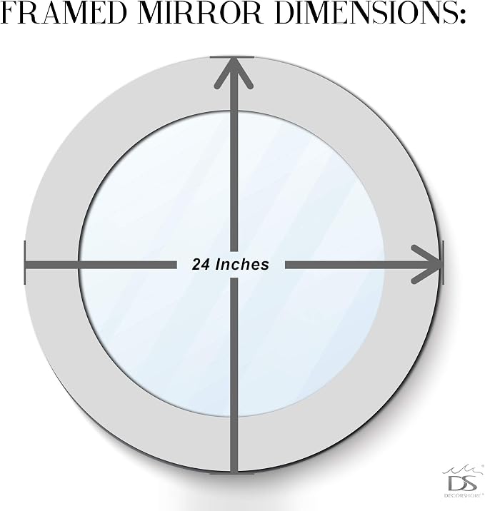 24" Round Mosaic Wall Mirror Sapphire Blue & Silver Glass Tile Frame Handmade Decorative Accent Mirror for Living Room Bathroom Bedroom Entryway Boho Modern Wall Decor
